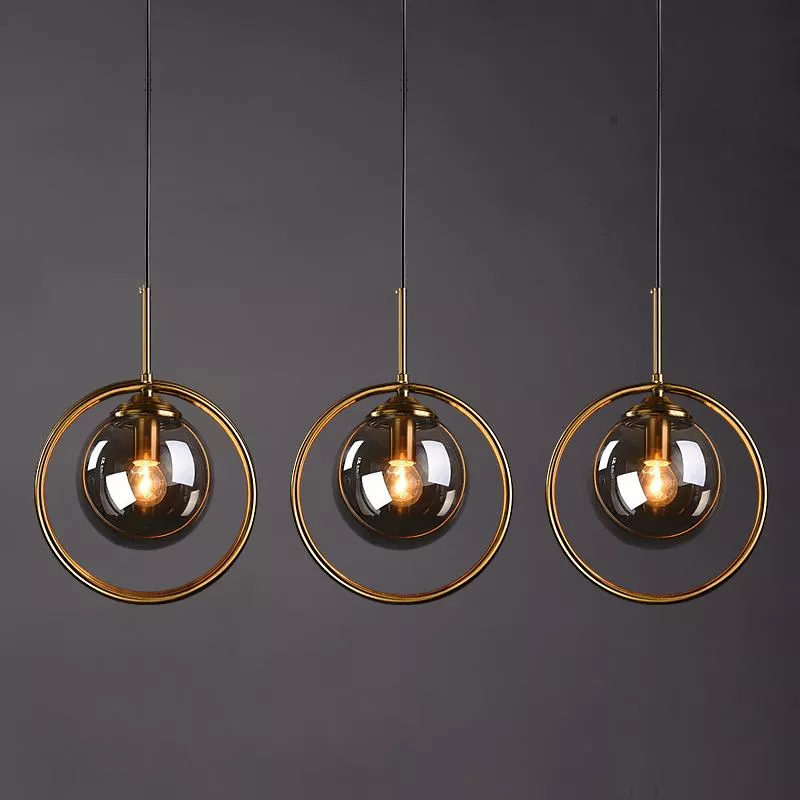 современный Glass шар Pendent лампа скандинавский Gold Pendent светильник светильники Home Decor спальня Bathroom Mirror светильники интерьерный Luminaire
