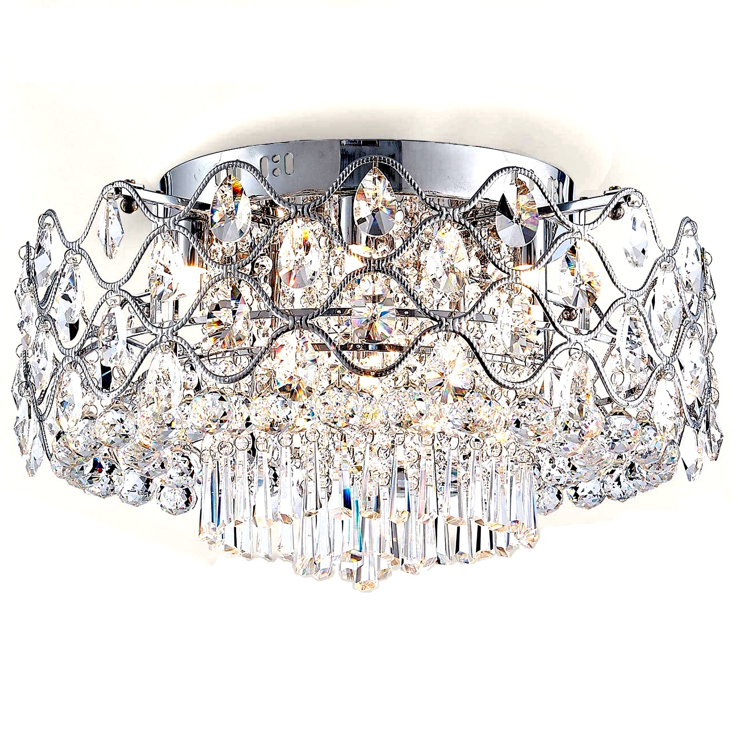 современный Elegent хрустальный потолочный светильник Drun люстра 9 светильник Chrome Flushmount LED светильник Dia48cm