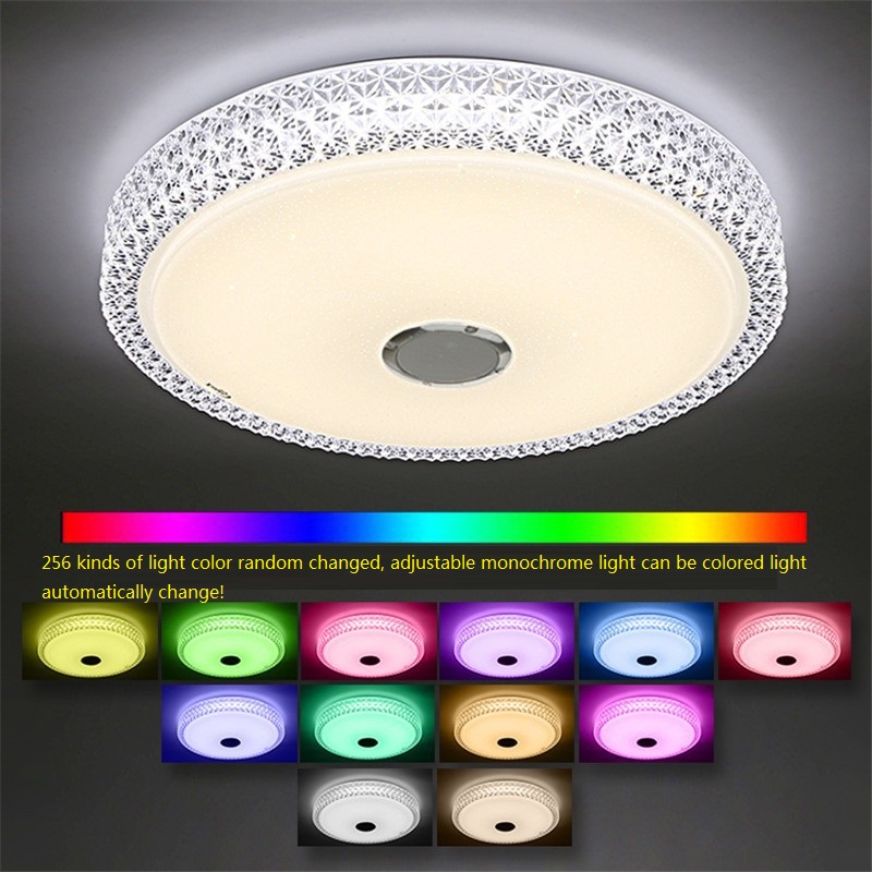 LED Music потолочный светильник с динамик умный APP Control 32W RGB диммируемый круглый Mount освещение для спальня Bathroom