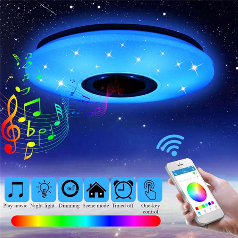 MP3 Music потолочная лампа с пульт ДУ App Colorful Star Model 24w 36w 60w потолочный Led светильник