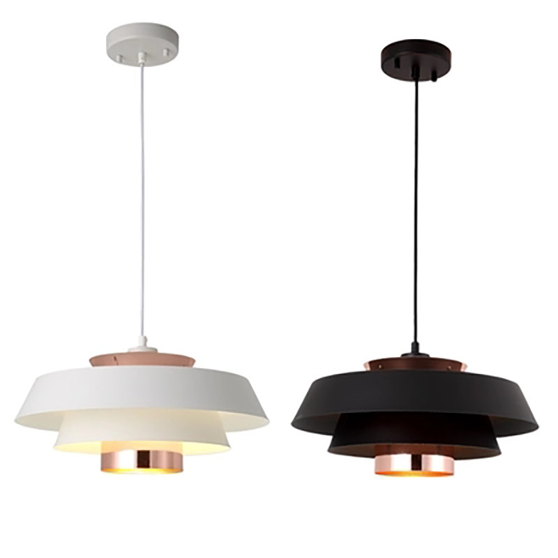 скандинавский стиль Pendent лампа простой ресторан бар Creative светильник Led лампы и Lanterns железо люстра чёрный White
