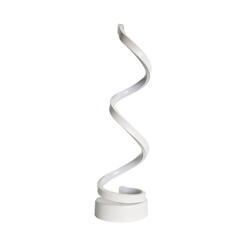 Contemporary Minimalist освещение Design Spiral LED настольная лампа Curved Acrylic LED Desk лампа