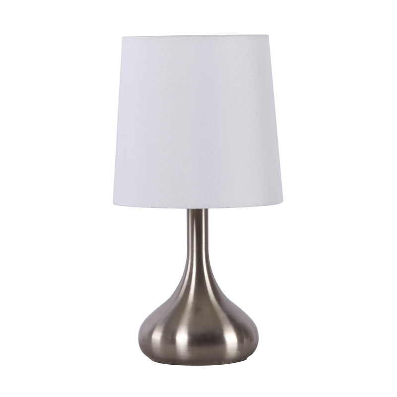Hot Selling опт Gold Bases White Cloth Fabric Lampshade современный Luxury Decorative Bedside Led настольная лампа