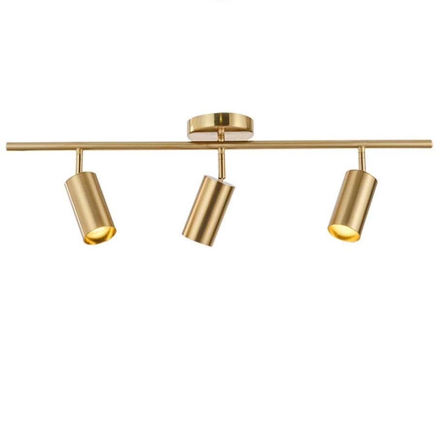 регулируемый Track освещение 3 светильники Brushed Brass встраиваемый потолочный светильник светильник для кухни столовая