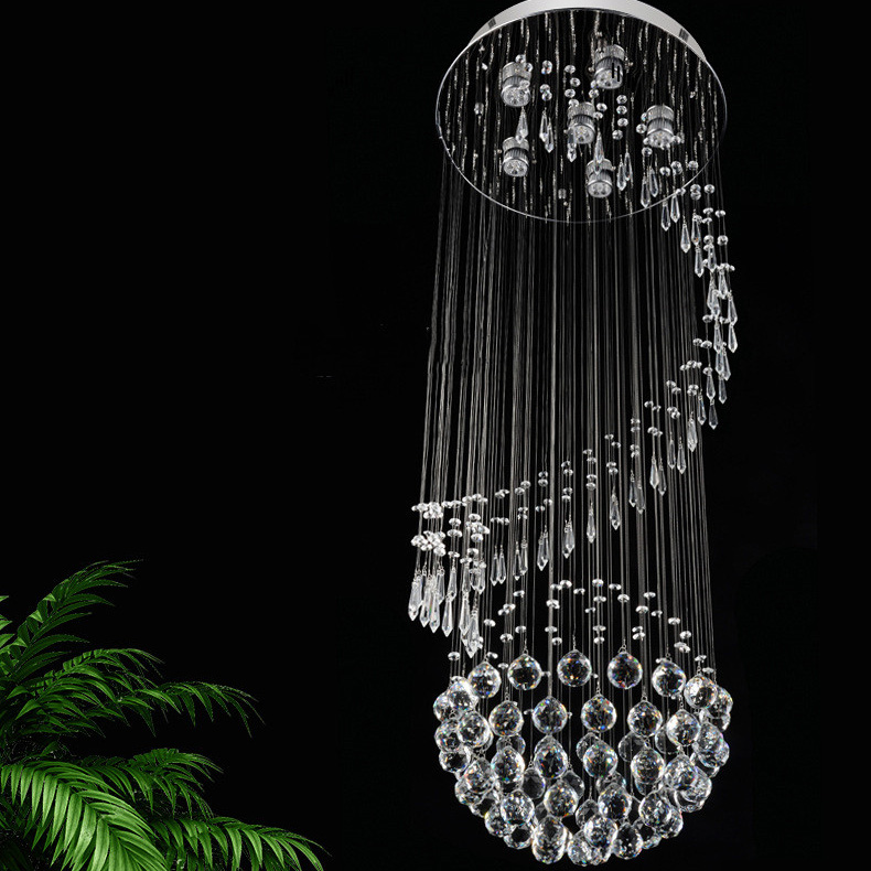 Luxury современный Classic отель Lobby встраиваемый Hanging большой гостиная хрустальный Long Led Chandeliers потолочный светильник