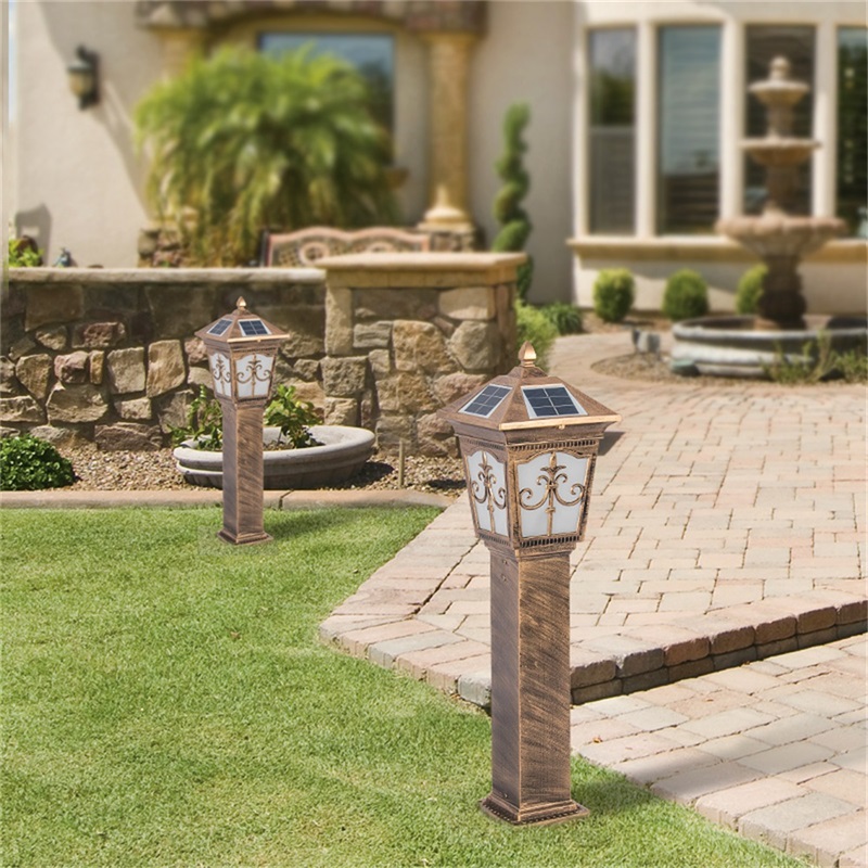 Bright уличный Solar Post светильник современный Patio Pillar LED водонепроницаемый освещение для Lawn Garden Fence Gate крыльцо Courtyard
