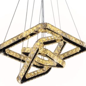 современный Luxury круглый квадратный подвесной светильник чёрный Gold LED Hanging светильники Home скандинавский современный K9 хрустальный люстра освещение
