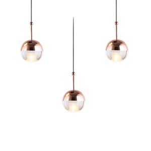 Contemporary Luxury Rose Gold Crystal Drop Glass Ball Kitchen Dinner Hanging Island Led Chandeliers Pendant Lights
