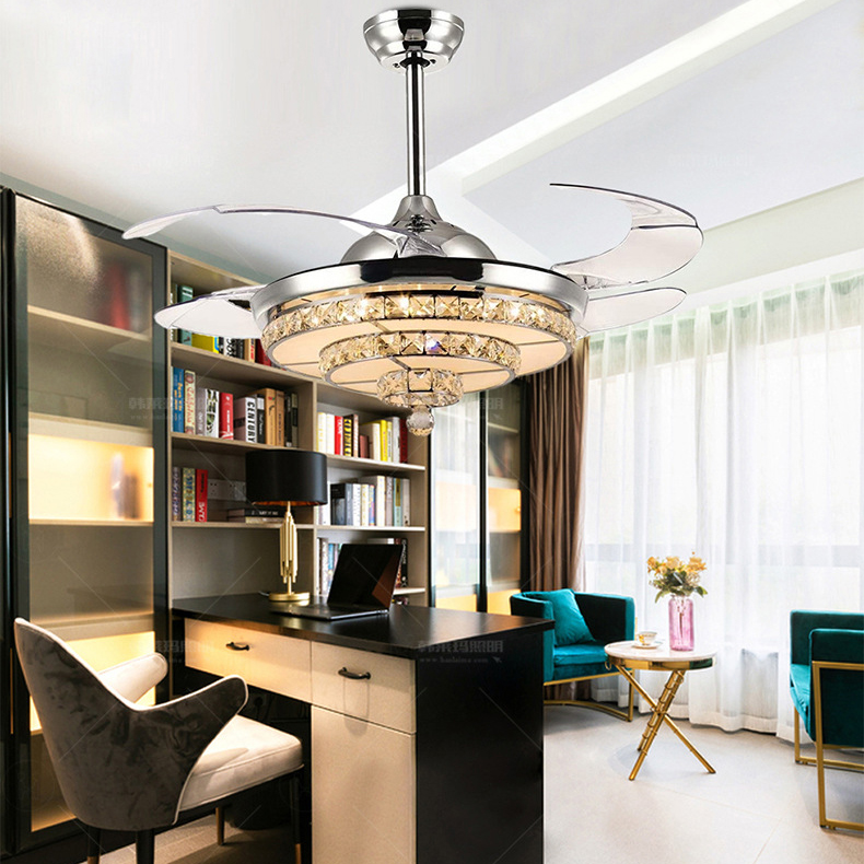 Retractable потолочный Fan с светильник и динамик 7 Changing цвет LED 36W 42 Inch Fan люстра с Remote