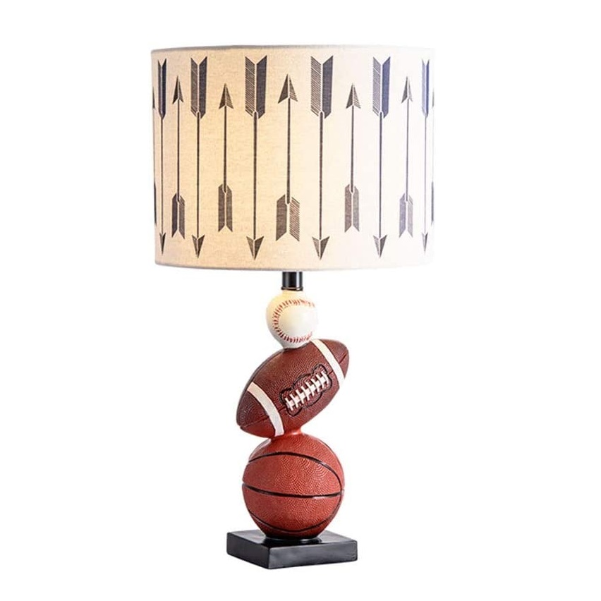 Basketball Book Resin настольная лампа Minimalist Children's Room Fabric Desk светильник Boy спальня Bedside Night светильник