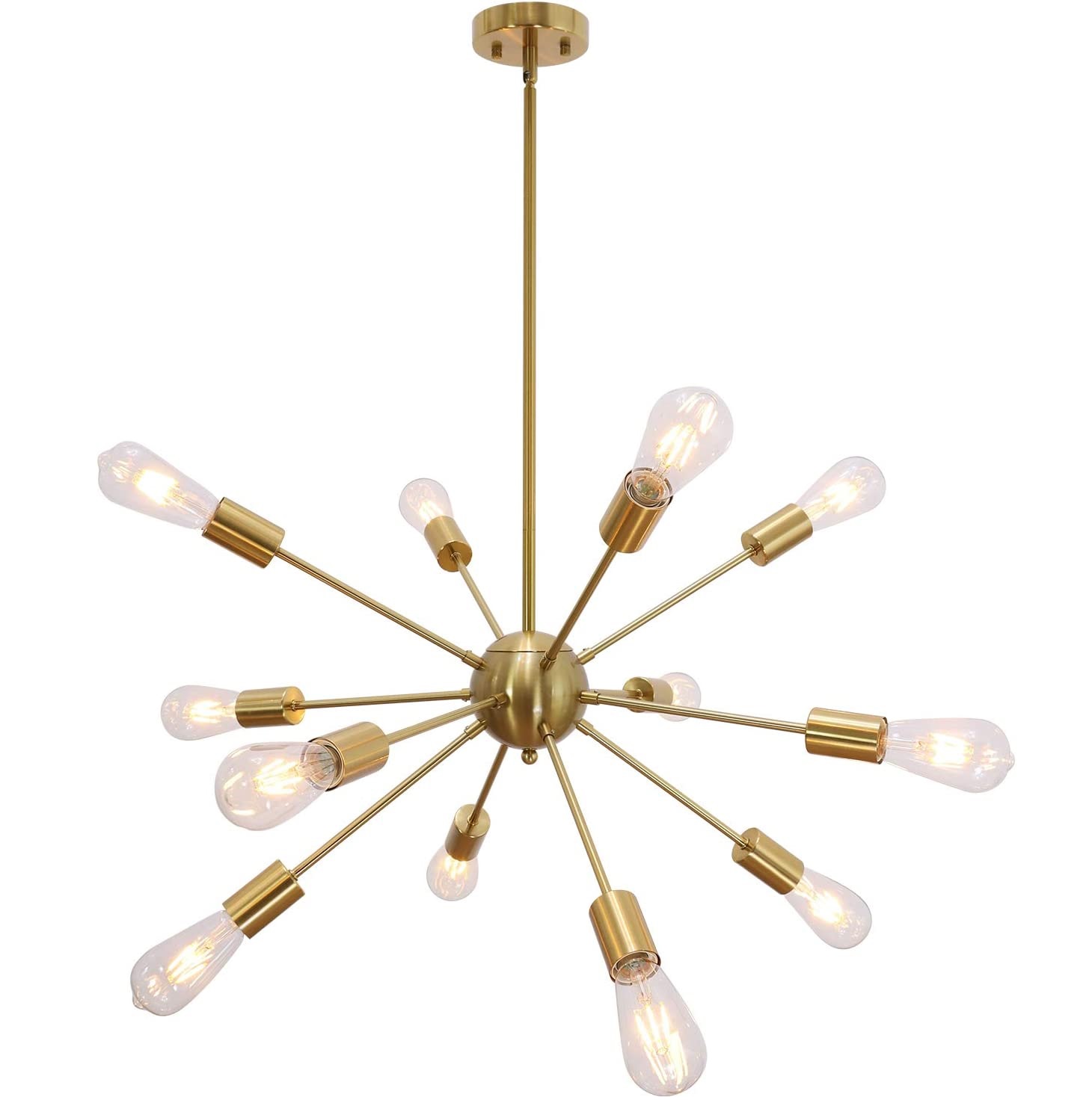 современный Chandeliers Sputnik 12 Mid-century Brushed Brass светильники для столовая кухня Fireplace