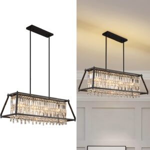 4Lights чёрный Dinning Room спальня коридор гостиная хрустальный люстра светильник потолочный Hanging регулируемый подвесной светильник