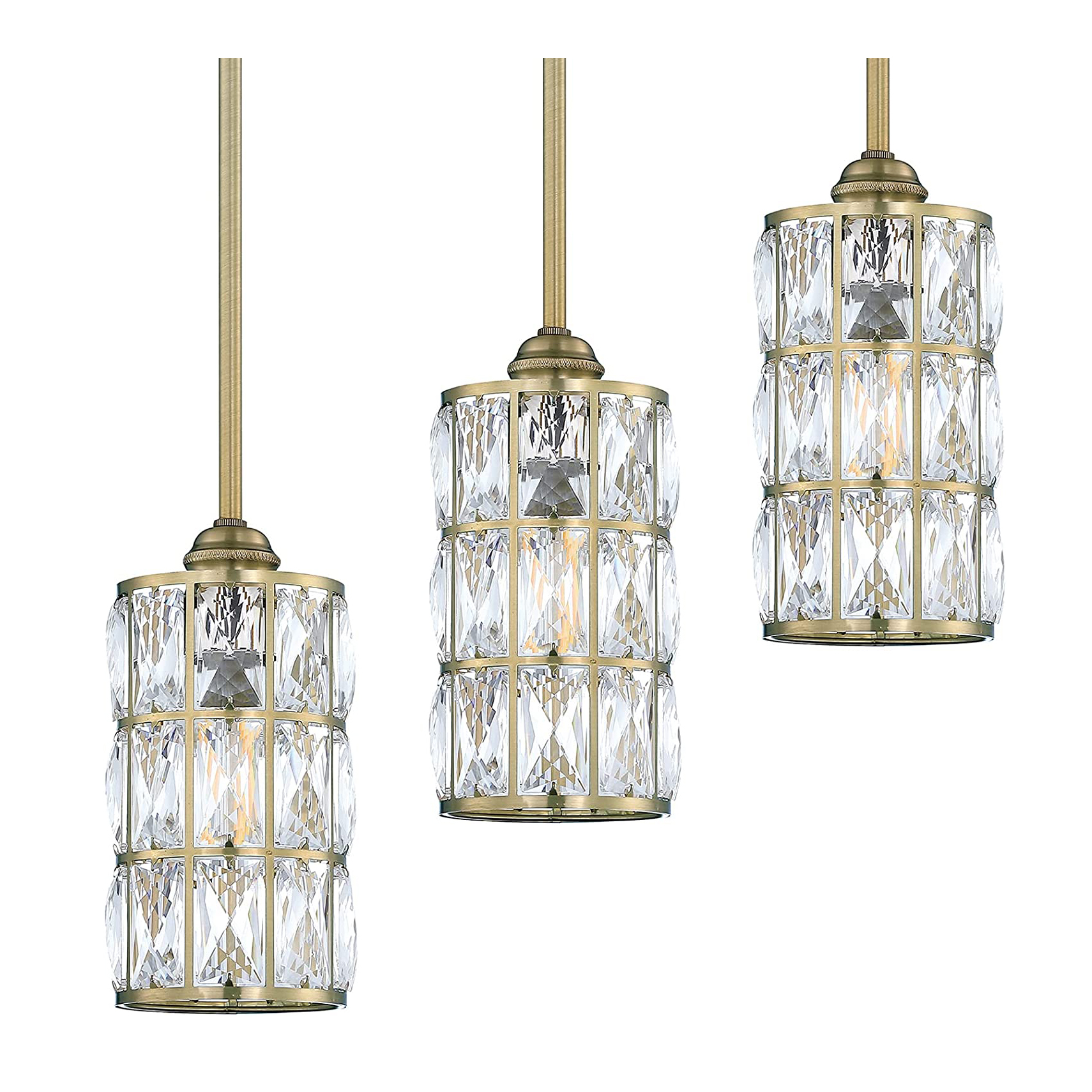 современный и Concise кухня Island бар столовая Corridor гостиная хрустальный подвесной Antique Brass отделка подвесной светильник