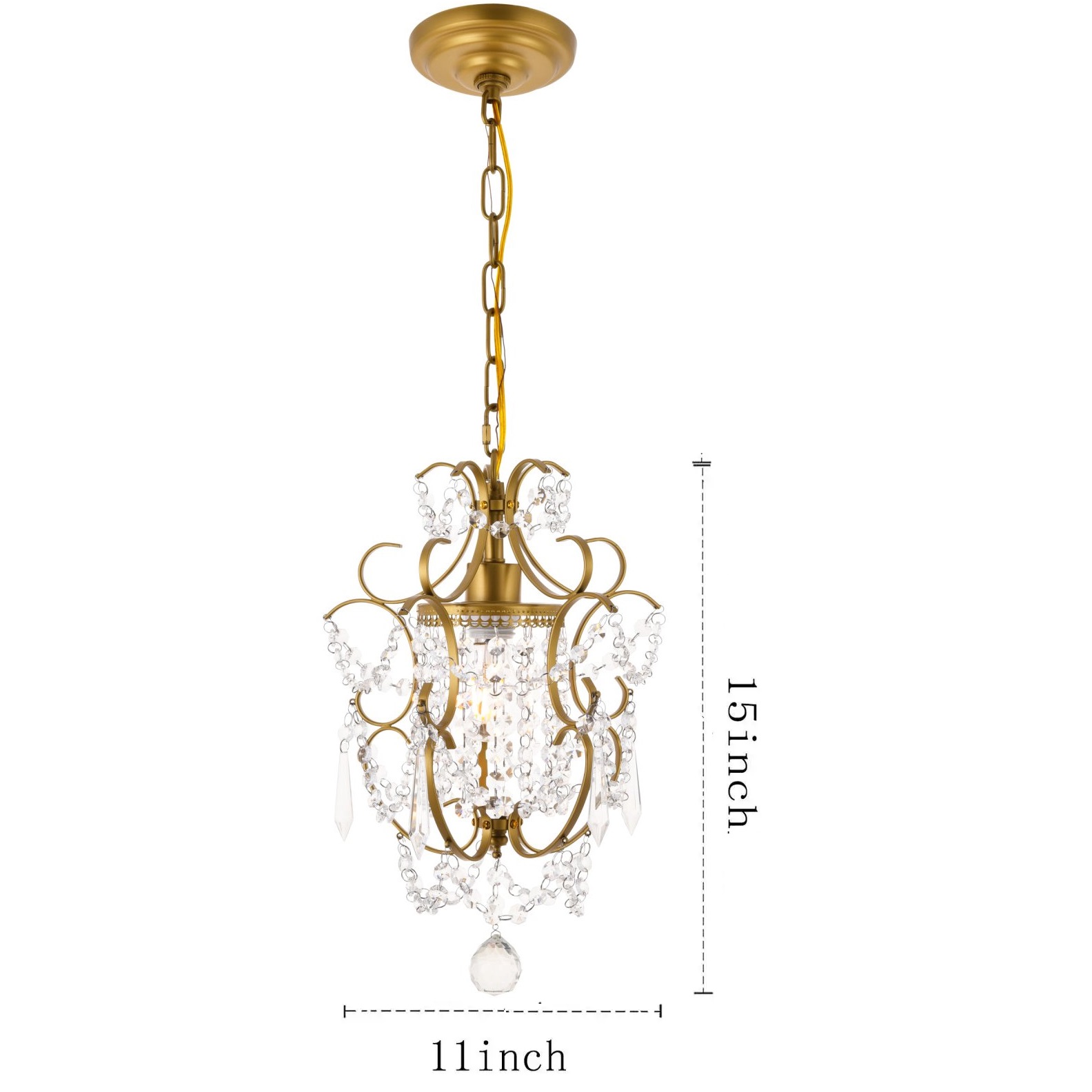Mini Gold люстра хрустальный люстра 1-рожковый Elegant люстра хрустальный железо потолочный светильник светильник для Bathroom Foyer