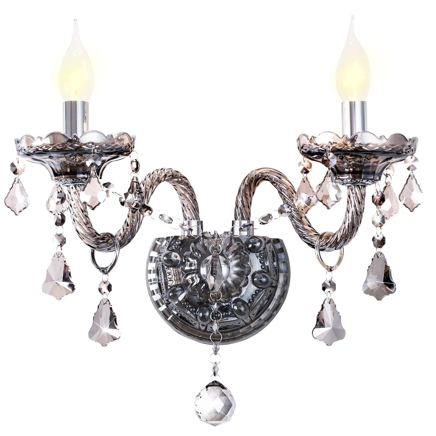 2 светильники ретро Elegant хрустальный Drops Shade настенный светильник, Country стиль Decor Grey крыльцо Wall светильники