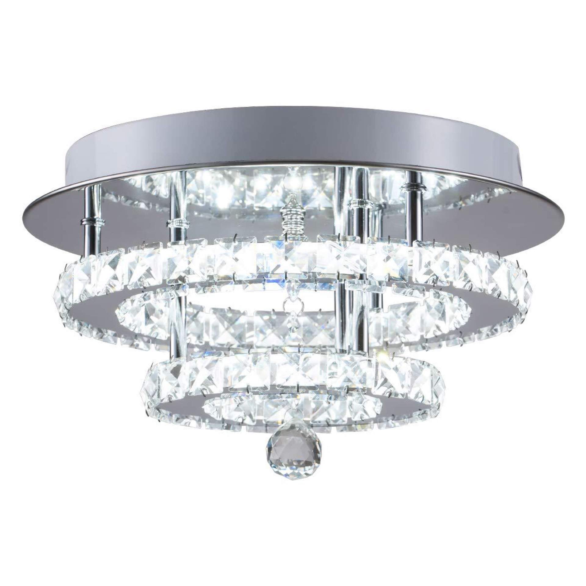 Double круглый Led люстра Semi встраиваемый Chrome хрустальный освещение потолочный хрустальный лампа для Bedrooms Dinning Rooms коридор