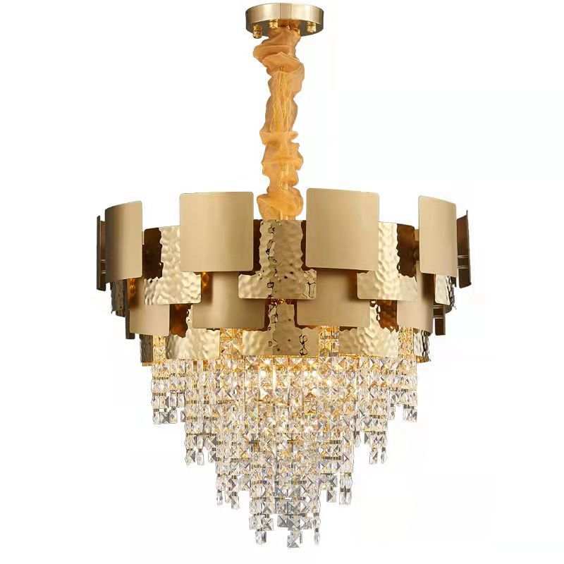Gold Stainless Steel Design K9 хрустальный люстра для Dinning Room подвесной светильник гостиная люстра Faceted Cut хрустальный