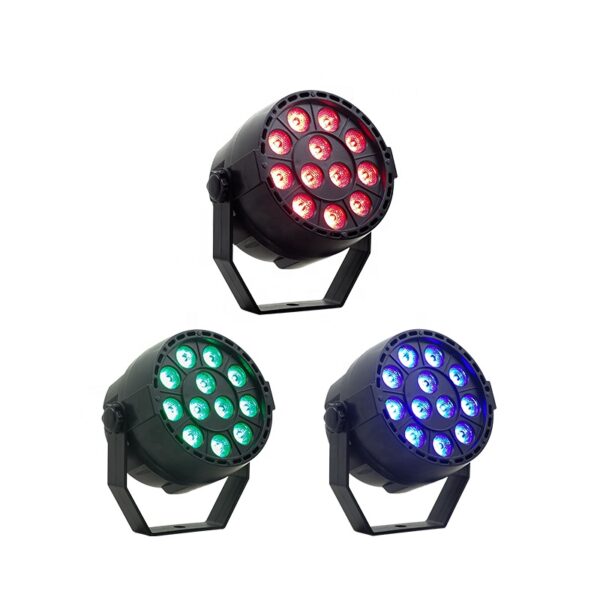 DJ DMX освещение 3w 12pcs Rgb 3in1 Mini пластиковый Led Flat Par светильник