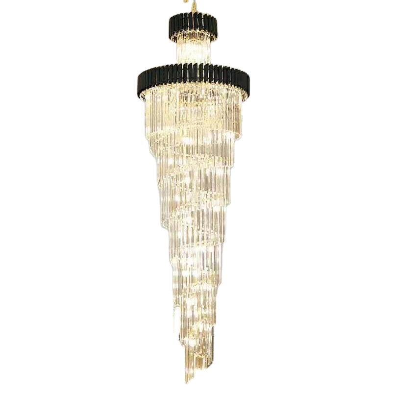 Post современный Minimalist столовая лампа Designer Model Room освещение Villa чёрный и Gold большой хрустальный люстра