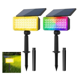 RGB LED IP65 Solar газовый светильник Warm White уличный спот для Garden Decor Landscape светильник