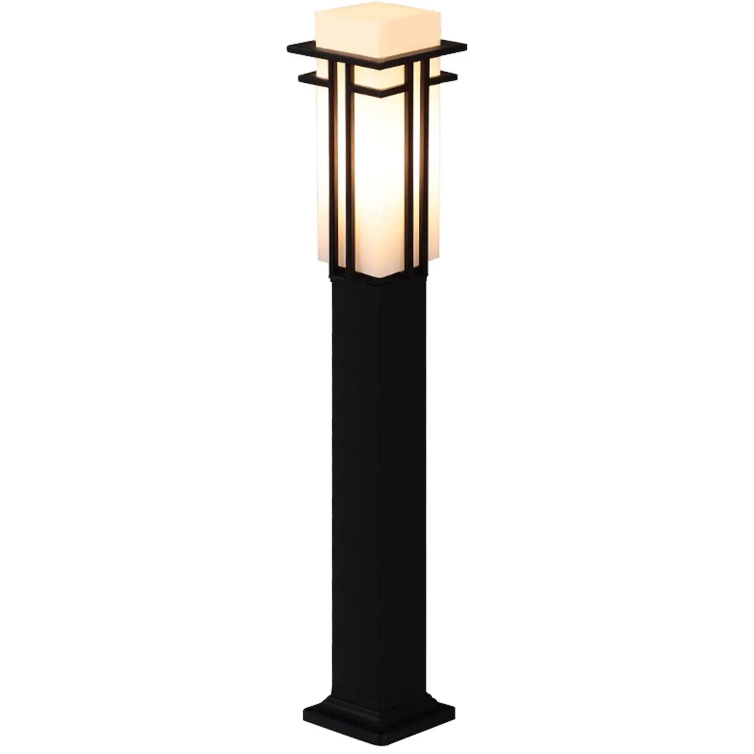 108cm Contemporary Hardwired уличный Post светильник - чёрный
