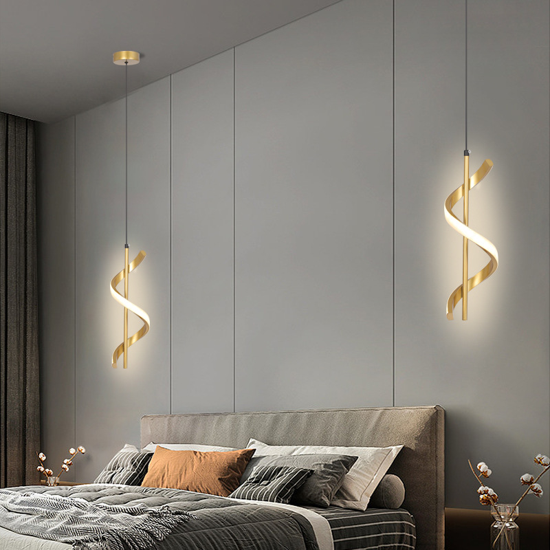 Modern Line Pendant Lamp Enhance Your Home's Style LED Spiral Light Chandelier
