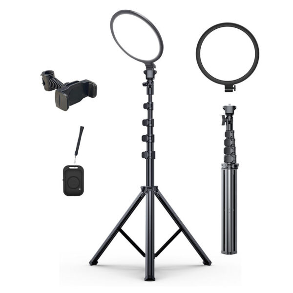 10 Inch Fill-in Light With Tripod Fill Light With 3 Colors 10 Brightness Levels for Mobile Tiktok Live Streaming Photography