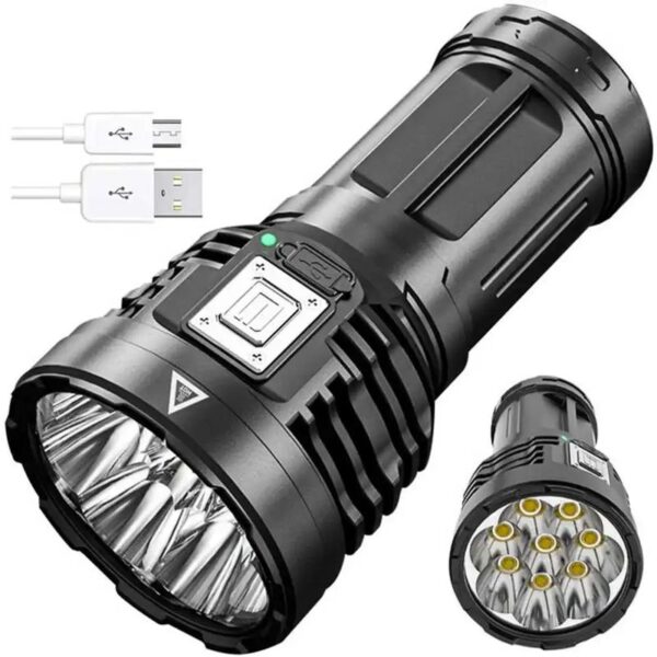 8LED High Power Torch Outdoor Emergency Flashlight 5Modes Lighting Rechargeable Light