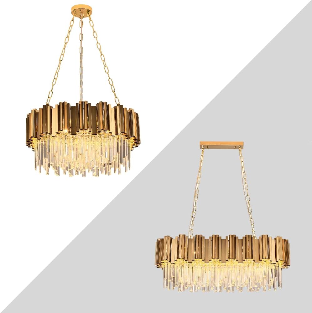 современный Luxury хрустальный светильник большой Gold Chandeliers круглый Hanging подвесной светильник для Entryway спальня Foyer Lobby