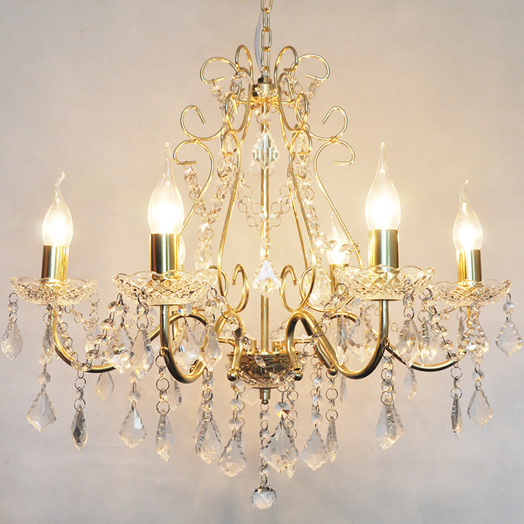 Classic Candle Hanging Modern Lamp Luxury Acrylic Pendant Light Living Room Wedding Drops Bedroom Gold Crystal Chandelier Light