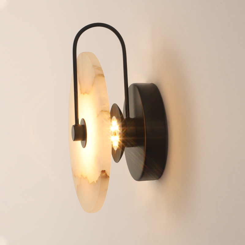Spot Corridor настенный светильник Surface Mounted круглый Lampshade 3W Night светильник простой Natural Spanish Decorative Led Marble настенный светильник