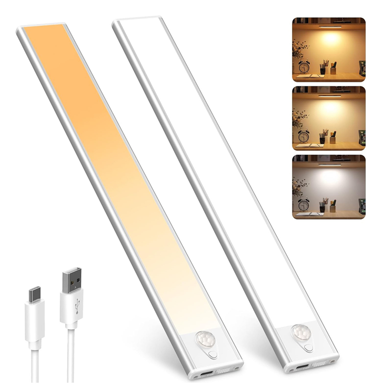 Spot Goods Motion Sensor Under Cabinet светильник 10cm USB-перезаряжаемый Battery Operated Wireless магнитный диммируемый LED Closet светильник