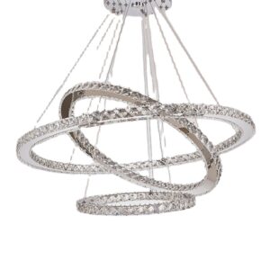 современный Luxury 1 2 3 4 5 Rings Led K9 хрустальный Stainless Steel потолочный светильник люстра подвесные светильники лампа
