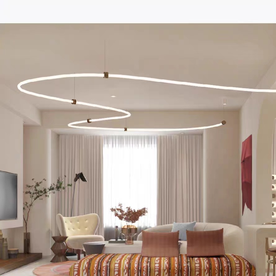 Nordic Led Long Hose Pendant Lights Minimalist Creative Long Hose Chandelier for Table Dining Room Kitchen Home Decor Hanglamp