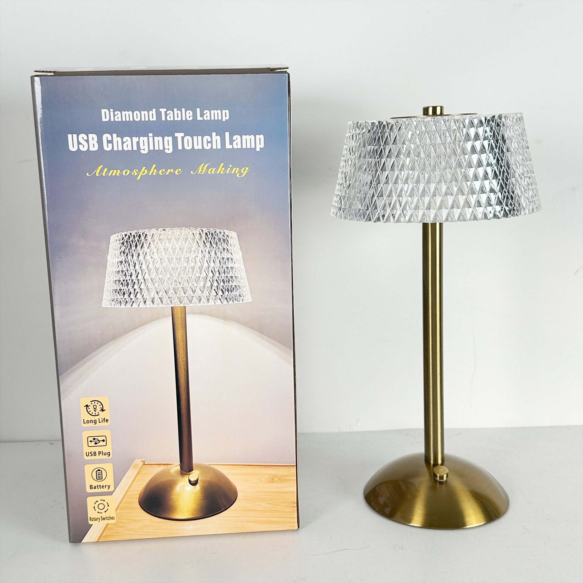 Hot Selling Touch LED Charging настольная лампа Night светильник Dining настольная лампа перезаряжаемый Battery Usb KTV бар ресторан настольная лампа