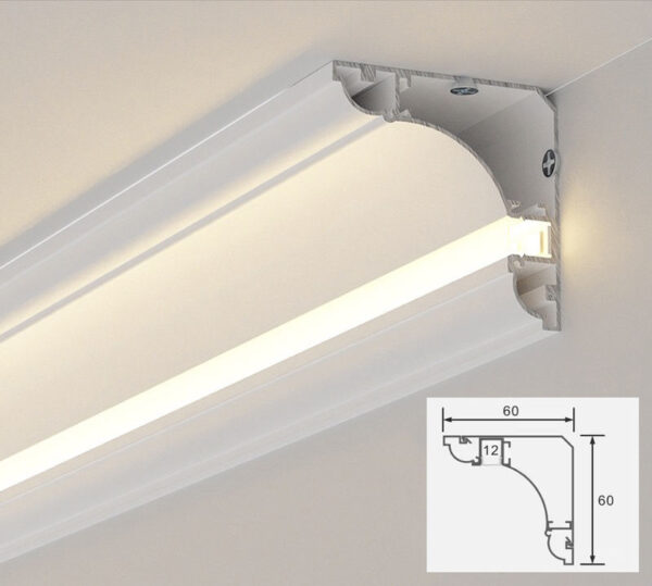 60X60mm Plaster Line LED-лента Emitting линейный гостиная спальня потолочный Corner линейный светильники