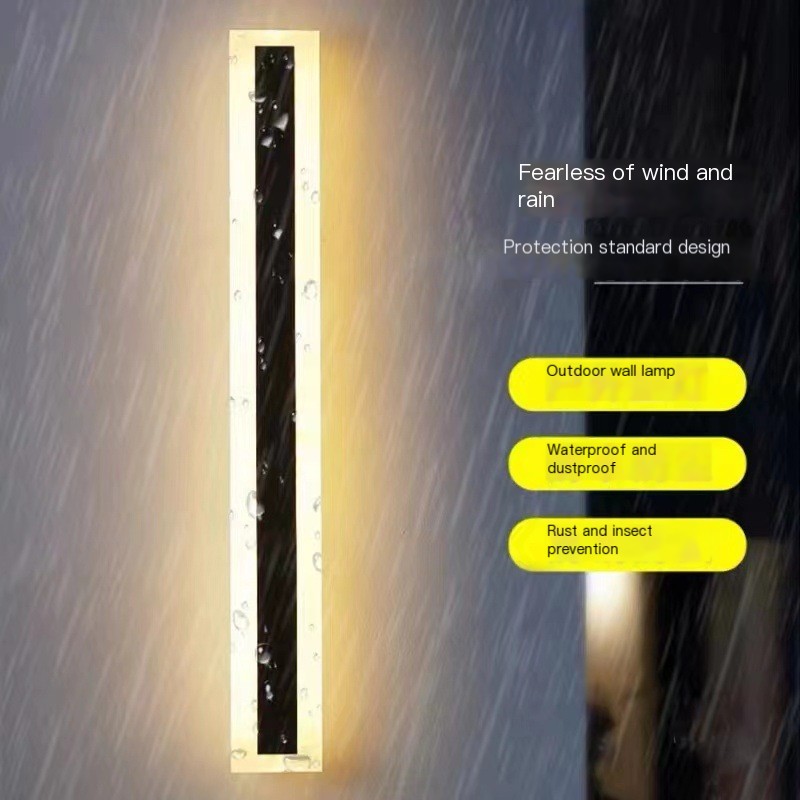 Outdoor Long Wall Lamp Waterproof IP65 AC85-265V Modern LED Long Strip Wall Light Fixture for Front Porch Garden Lighting