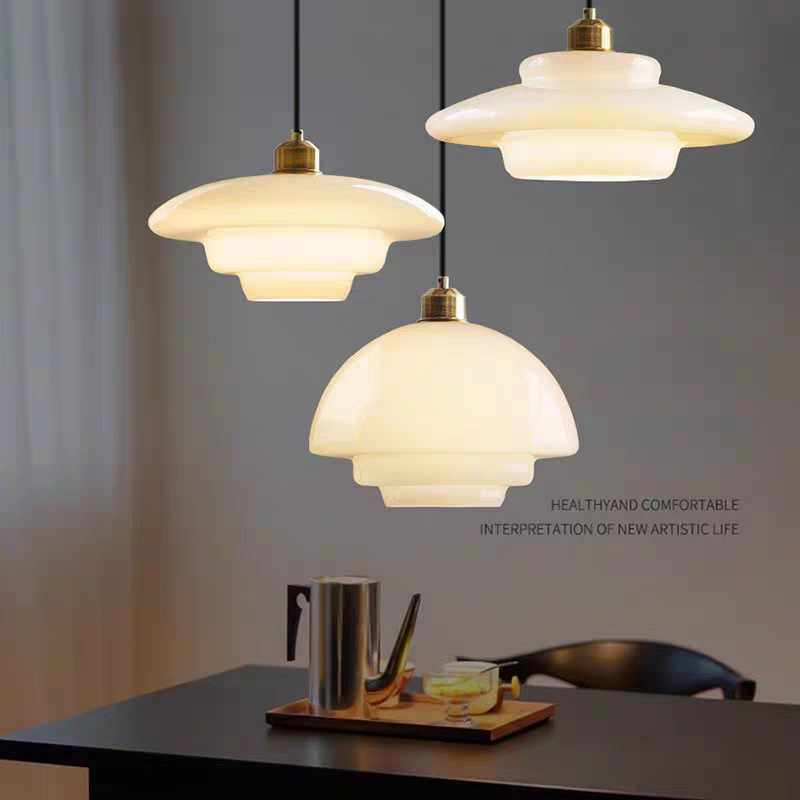 скандинавский простой Glass Single Head Bedside люстра Medieval стиль Cream Study бар Front Desk Studio Creative люстра