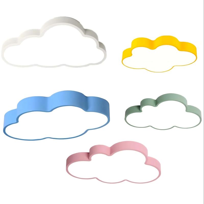 современный Children's Room Cloud лампа Girl Boy Room спальня Colorful Cartoon Creative железо Art Led потолочная лампа