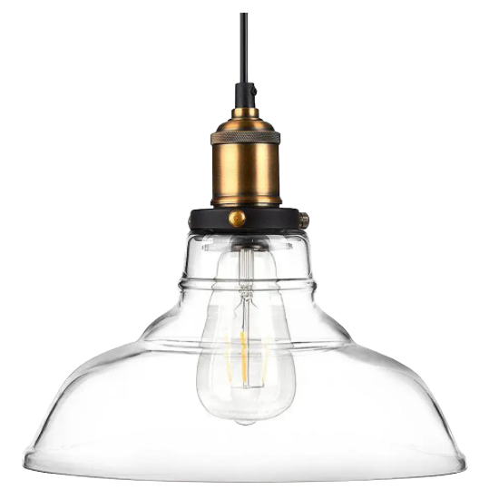 промышленный подвесной светильник регулируемый Hanging Cord и Clear Glass Shade для кухни Island бар Counter ретро освещение светильники