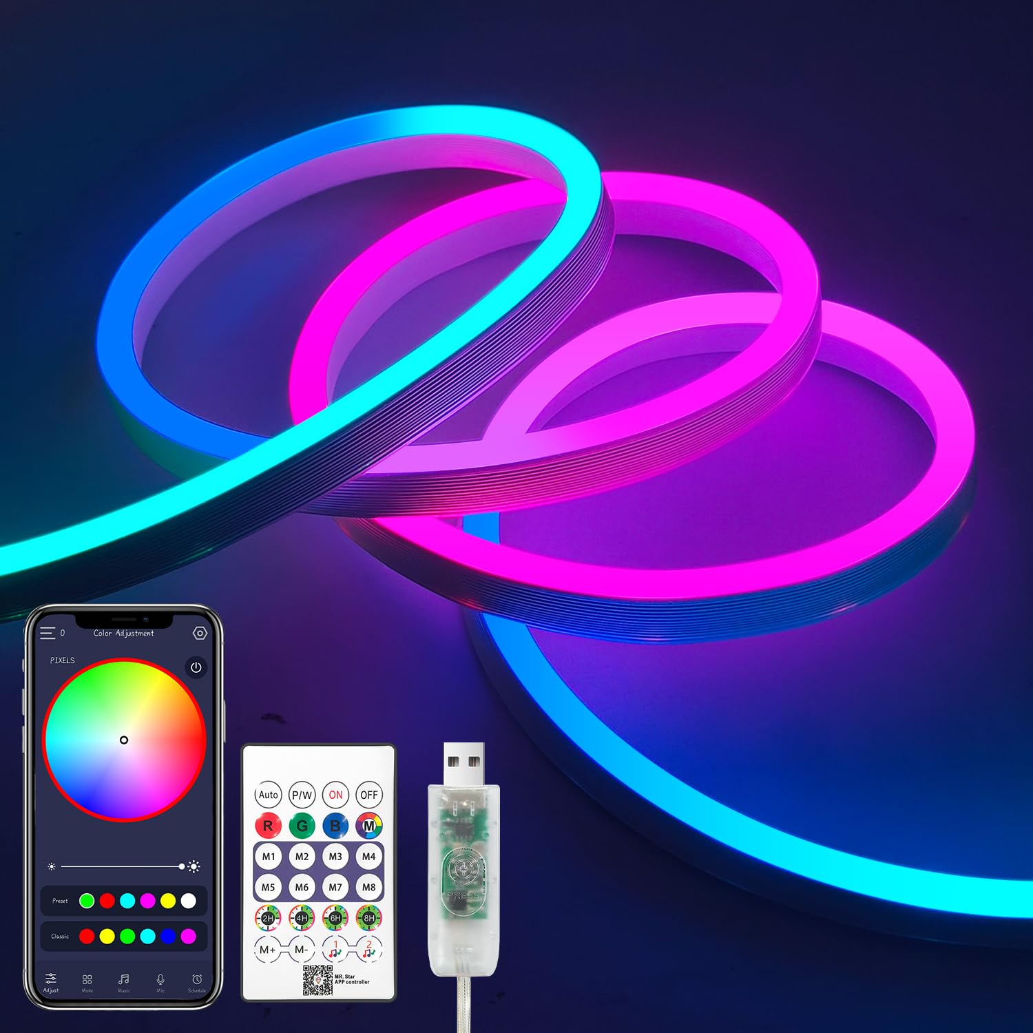 24V диммируемый LED Strip светильники DIY гибкий Silicone водонепроницаемый спальня Gaming спальня уличный Decor LED Neon Rope светильники