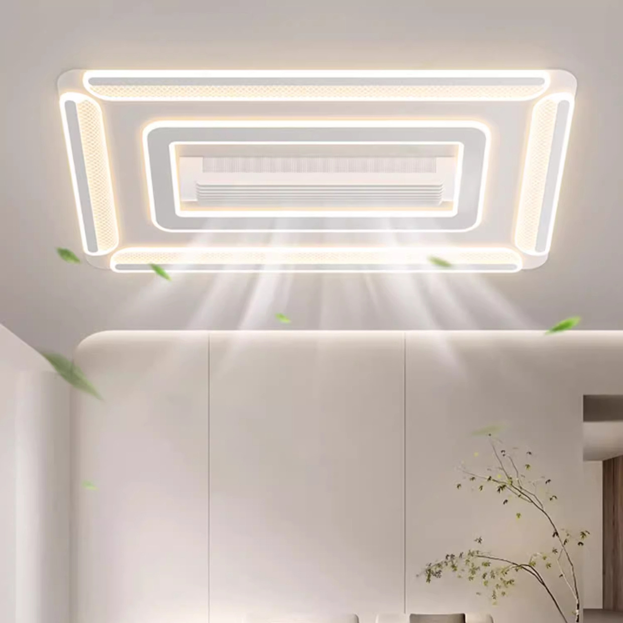 Ultrathin Bladeless потолочный Fan с светильники пульт ДУ Minimalism современный Fan освещение гостиная спальня Led потолочный Fan