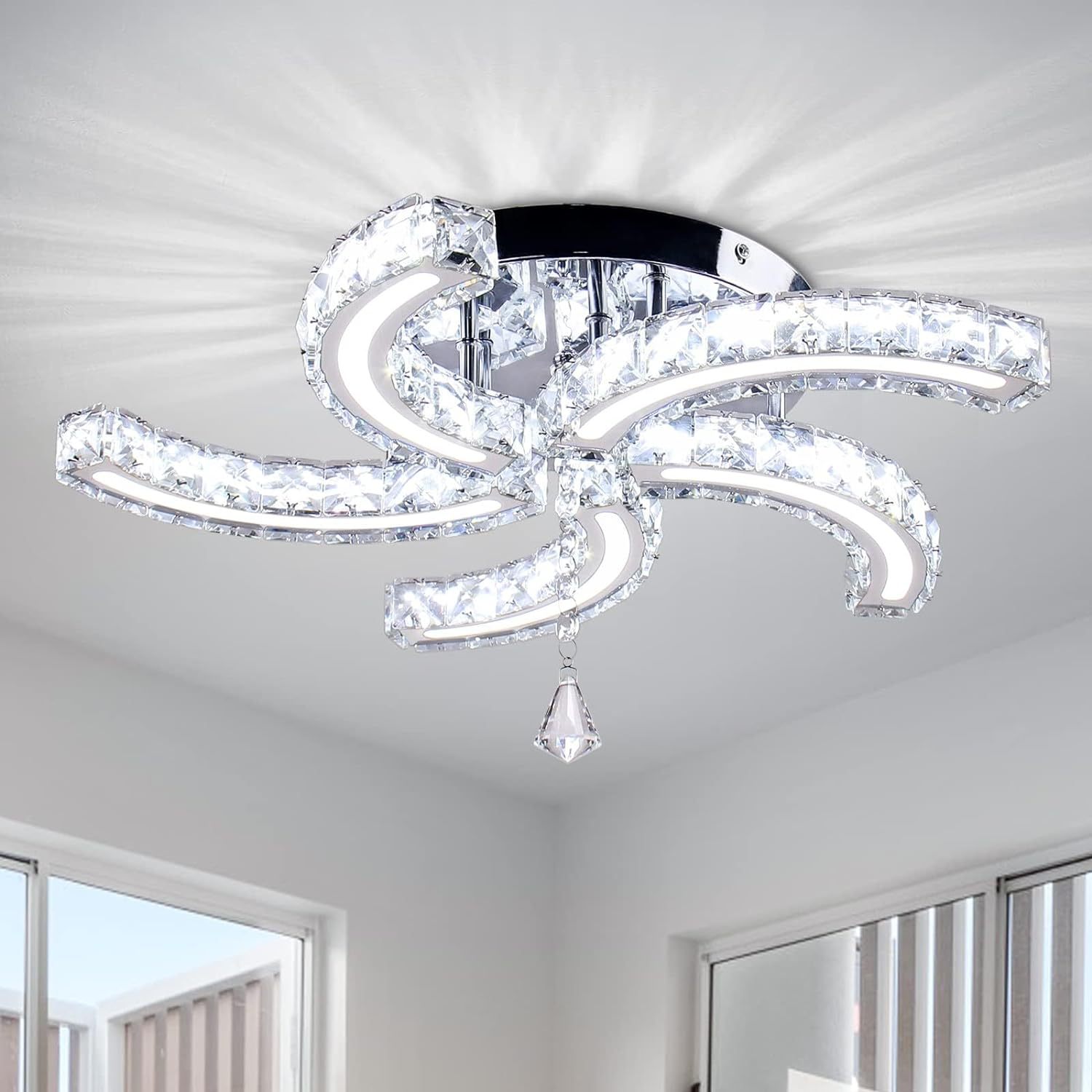 современный Creative хрустальный спальня Designer Luxury потолочный светильник Master спальня Creative LED потолочный светильник лампа