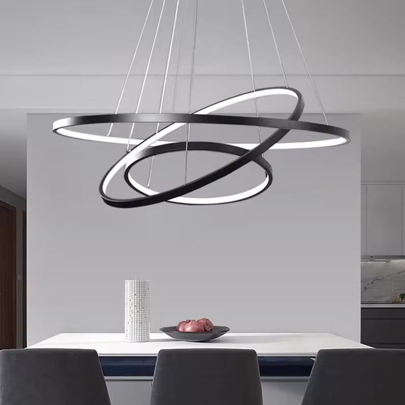 Contemporary European стиль LED подвесной светильник цвет Changing Hanging лампа чёрный White Gold цвет Home Decor кухня Island бар