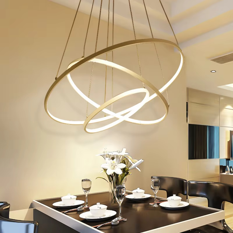 скандинавский Classic Led Ring Circle Acrylic лампа люстра подвесной светильник алюминиевый Acrylic кухня Island 75w чёрный White Gold цвет