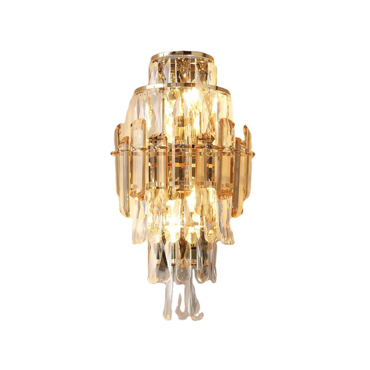 5 Tiers хрустальный настенный светильник champagne цвет Gold бра светильник современный Wall Mount Bedside лампа