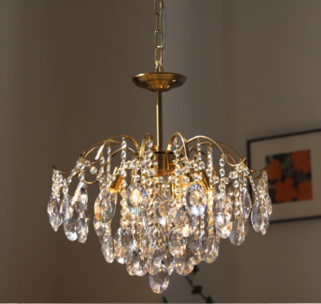 современный хрустальный капля подвесной Chandeliers 6-светильник Gold люстра потолочный светильник светильник для столовая гостиная