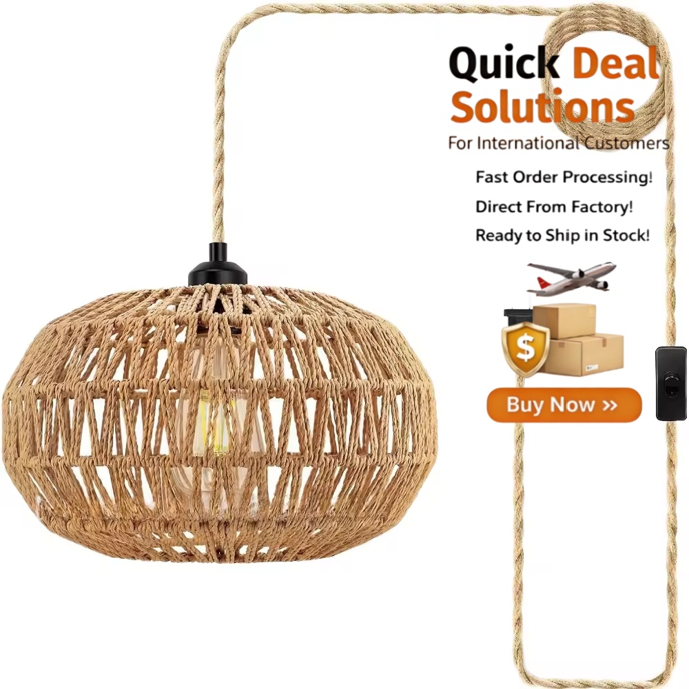 Handmade Natural Wicker Bamboo Rattan подвесной светильник для дома и ресторан освещение Decor
