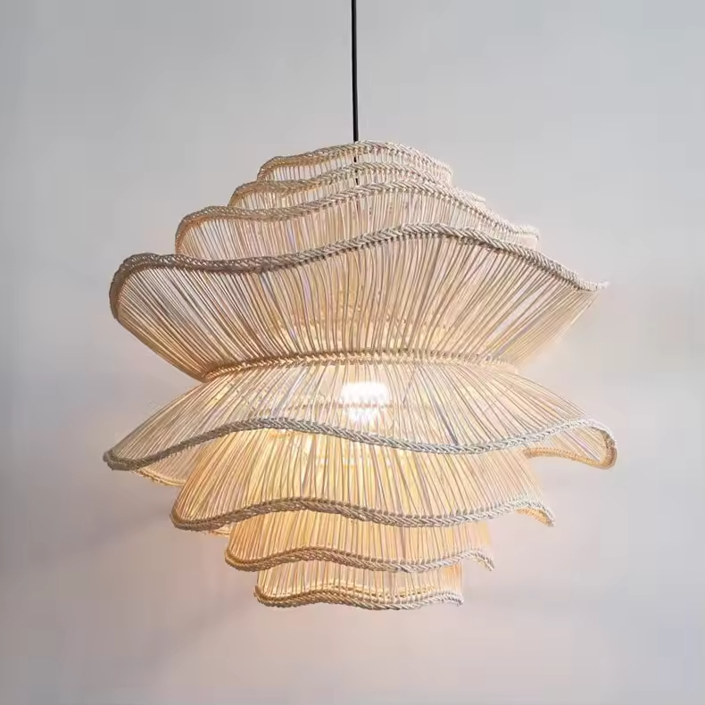 Wabi-Sabi Bamboo подвесной светильник Zen Design Handwoven Rattan Lotus индивидуальный опт для отеля Project