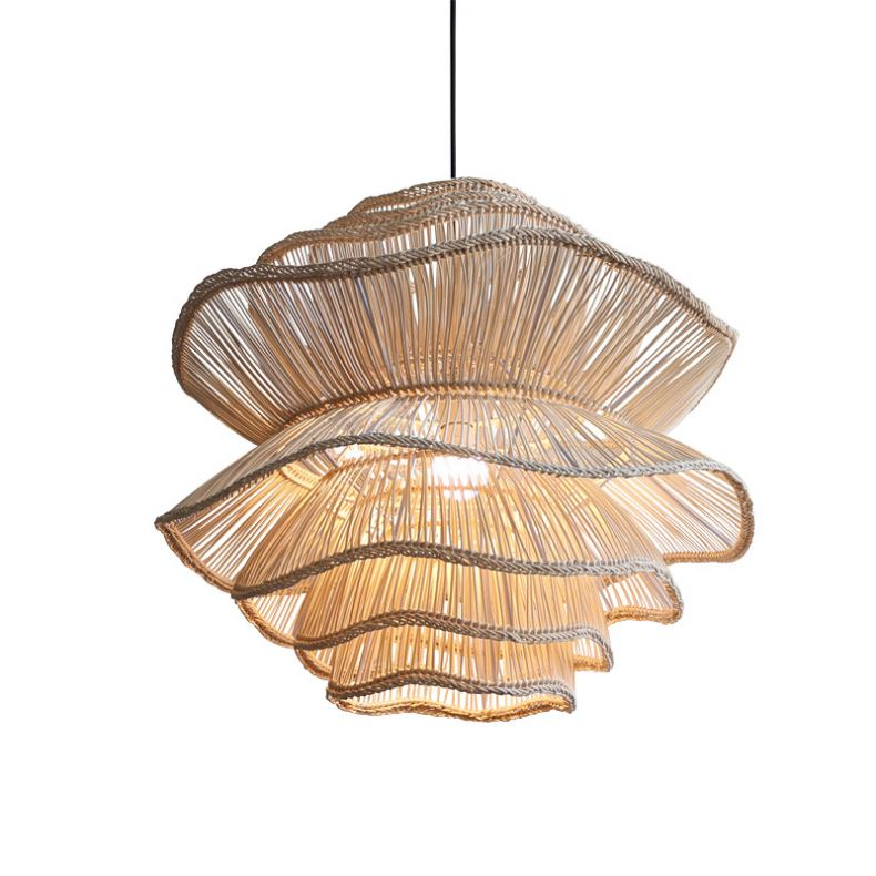 Handwoven Rattan подвесная лампа винтажный кухня светильник 3500K Warm White Energy Saving простой монтаж